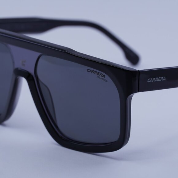 CARRERA 1061/S 008A M9 Sunglasses Black Square Frame, Grey Polarized Lenses - Picture 9 of 11